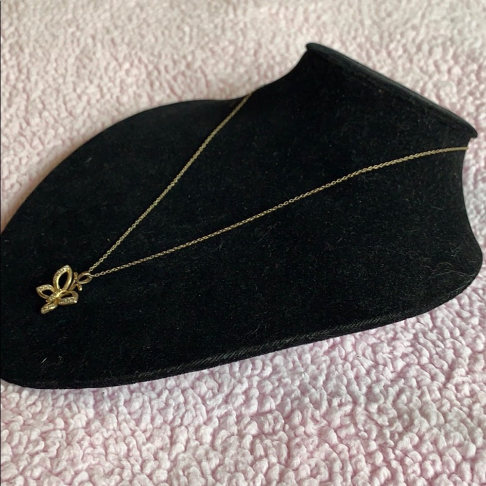 Gold plated sterling silver butterfly necklace - Picture 4 of 7